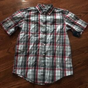 MEN'S GEORGE POPLIN BUTTON DOWN PLAID SHIRT WRINKLE RESISTANT Sz S SMALL NEW NWT